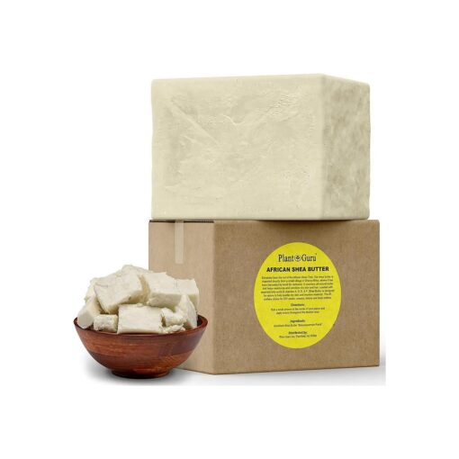 Raw African Shea Butter 5 lbs, Bulk Block 100 % Pure Natural Unrefined IVORY - Ideal Moisturizer For Dry Skin, Body, Face And Hair Growth, Great For DIY Soap and Lip Balm Making .