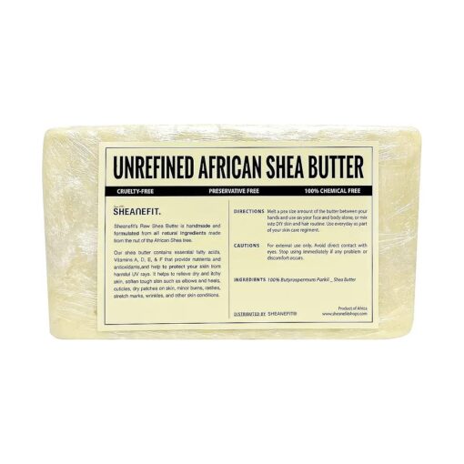 Raw Unrefined Ivory African Shea Butter Bulk Bar- Use Alone, Mix with Other to Make Unique DIY Body Butter, Ivory Bulk Block Bars ( 5 Pounds )