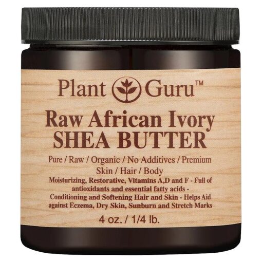 African Shea Butter Raw Unrefined 100 % Pure Natural Organic Ivory Grade A - 4 oz - DIY Body Butters, Lotion, Cream, lip Balm & Soap Making Supplies, Eczema & Psoriasis Aid, Stretch Mark Product