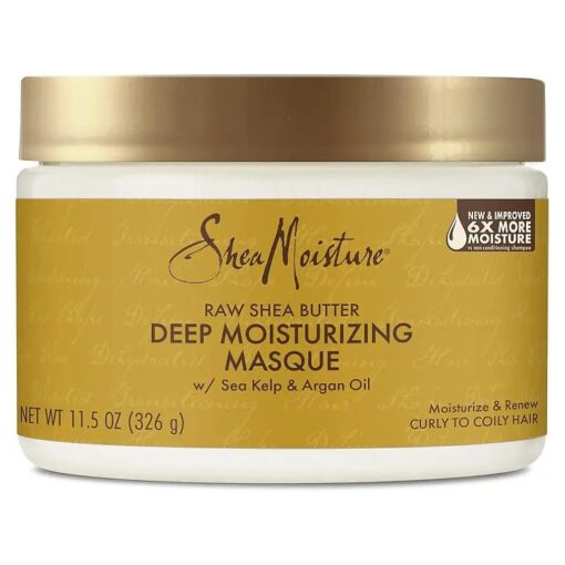 SheaMoisture Raw Shea Butter Deep Moisturizing Hair Masque for Curly Hair Raw Shea Butter Deep Conditioner to Moisturize and Renew Hair 11.5 oz