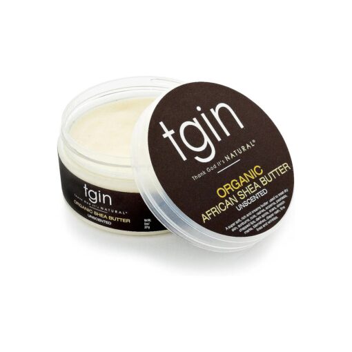 tgin Organic Raw Unrefined Shea Butter - Unscented For Natural Hair - Dry Hair - Curly Hair - 8 Oz