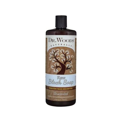 Dr. Woods Raw Moisturizing Black Unscented Soap with Organic Shea Butter, 32 Ounce