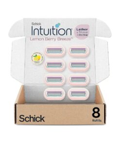 Schick Intuition Refill, Lemon Berry Breeze Razors for Women | Intuition Razor Blades Refill with Organic Lemon, 8 Count Razor Refills