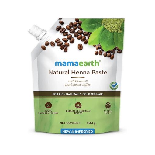 Mamaearth Natural Henna Paste, Ready to Apply, with Henna & Dark Roasted Coffee for Rich Naturally Colored Hair - 200 g