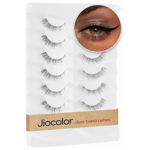 Jiocolor Cat Eye Lashes Natural Look D Curly False Eyelashes Fluffy Fauk Mink Lashes Multi-layers Faux Mink Eyelashes Wispy fake Lahses Pack 7 Pairs