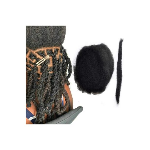 Tight Afro Kinky Human Hair, Ideal for Making or Repairing Permanent Dreadlocks, Twists and Braids 4 Bundles/Package Natural Black # 1B 8inch/20.32cm