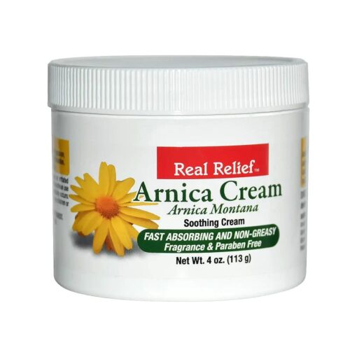 Real Relief Arnica Cream 4 oz ( Pack of 1 ), Natural, Soothing, Non Greasy and Unscented Pain Relief Cream