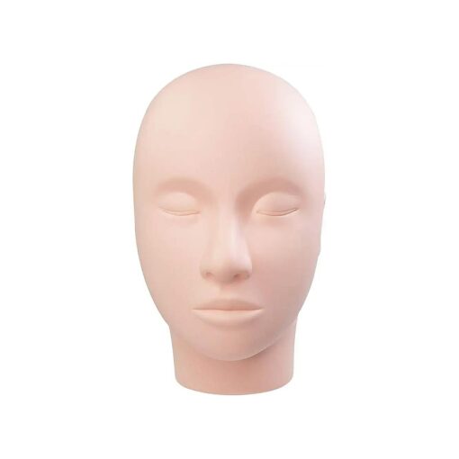 LASHVIEW Lash Mannequin Head, Practice Training Head, for Make Up and Lash Extention, Cosmetology Doll Face Head, Soft-Touch Rubber Practice Head, Easy to Clean by Skincare Essential Oil .