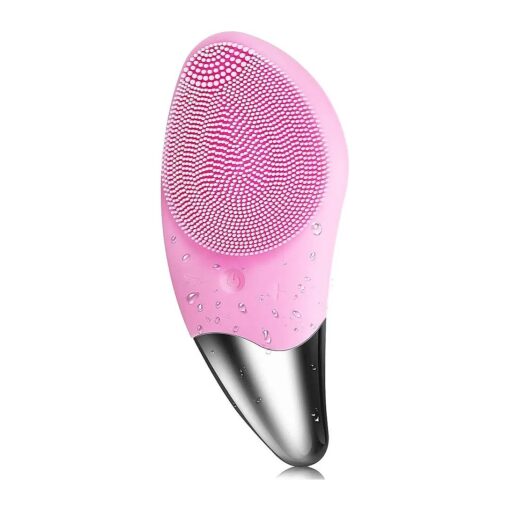 Sonic Facial Cleansing Brush, Electric Silicone Face Brush and Massager, Waterproof Silicone Face Scrubber for Deep Cleansing, Exfoliating, Blackhead Removing, Rechargeable, for Girls Gifts