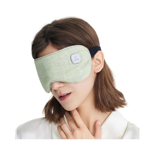 Cordless Heated Eye Mask for Dry Eyes, Washable Graphene Heated Sleeping Mask, 3 Temperature Adjustment, Rechargeable, Stye Treatment, Eye Strain Relief, Electric Eye Warmer Gifts for Adults ( Green )