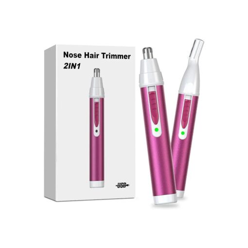 Rechargeable Nose Hair Trimmer, Multifunctional Nose Hair Trimmer for Women,2023 Professional 2 in 1 Painless Washable Ear and Facial Hair Trimmer with Powerful Motor and Low Noise