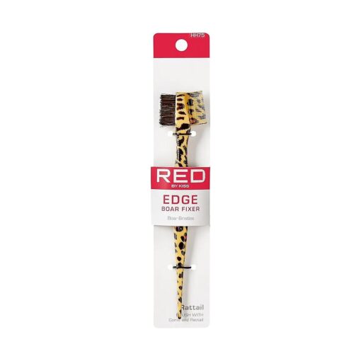 Red by Kiss Professional Edge Brush with Comb and Rattail, 100 % Boar Bristles