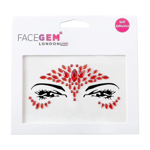 Face Gems Adhesive Glitter face Jewel Tattoo Sticker Festival Rave Party Body Make Up ( Red )