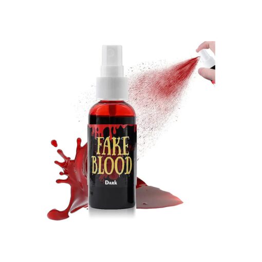 Fake Blood Washable, Fake Blood Makeup, Fake Blood for Clothes, Halloween Liquid Fake Blood Spray, Blood Splatter for Zombie Monster Vampire Clown Costume Cosplay Makeup ( 2.1 oz )