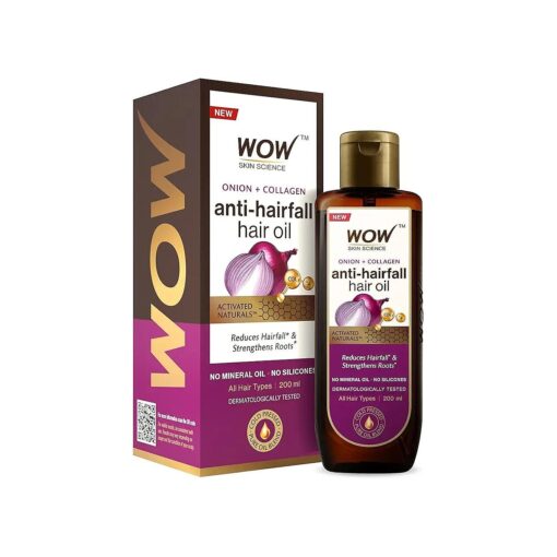 WOW Skin Science Onion Black Seed Hair Oil for Dry Damaged Hair & Growth - Oil Hair Care Natural Hair Growth Oil - Hair Treatment for Dry Damaged Hair with Almond, Castor, Olive, Coconut & Jojoba Oil