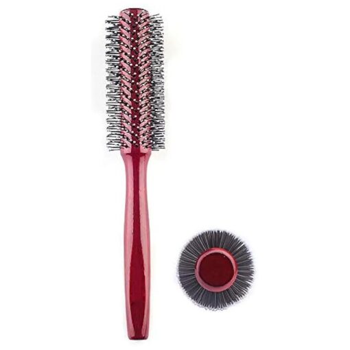 PERFEHAIR Small Round Hair Brush for Blow Drying With Soft Nylon Bristles, 1.6 Inch, for Short or Medium Curly Hair-Red