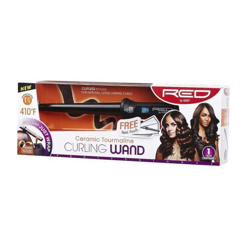 Kiss Products Red Tapered Curling Wand, 1" -1/2", 1.2 Pound