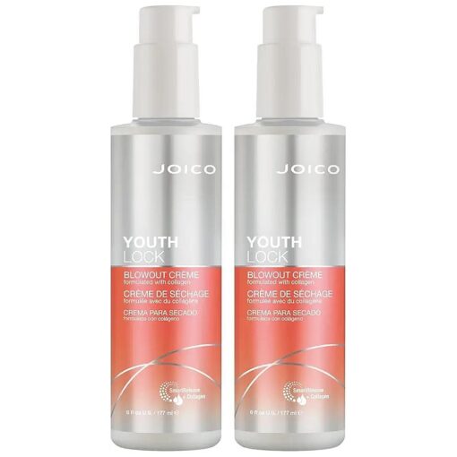 YouthLock Blowout Creme Formulated With Collagen | Youthful Body & Bounce | Strengthen & Protect | Reduce Breakage & Frizz | Soften & Detangle Hair | Boost Shine | Sulfate Free | With Arginine