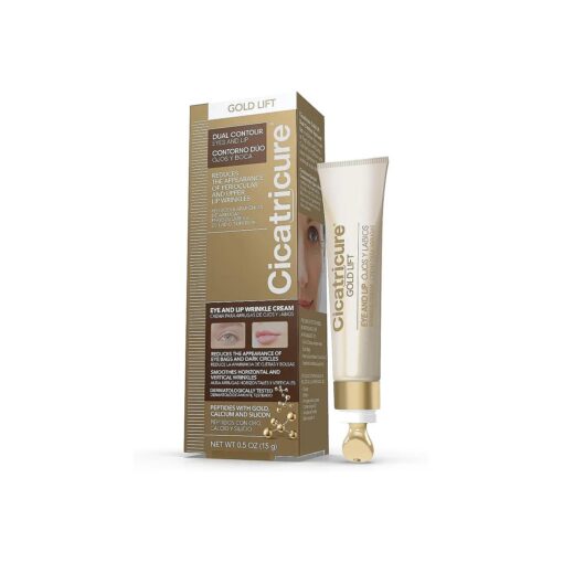 Cicatricure Gold Lift Dual Contour Eye and Lip Wrinkle Cream, Anti Aging Skin Care to Reduce Dark Circles, Puffiness & Expression Lines, 0.5 Ounce