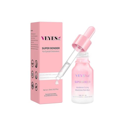 VEYES INC Super Lash Bonder for Eyelash Extensions, Glue Accelerator, Lash Sealant, Adhesive Companion, Reducing Glue Fumes and Extending Eyelash Retention Time, Professional Eyelash Supplies 15ml