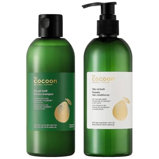 Cocoon Pomelo Shampoo & Conditioner Bundle - Anti Hair Loss, Natural, Sulfate free | For Thinning, Damaged, Color Treated Hair | Reduce Fall & Soften Strands ( 10.5 fl oz each )