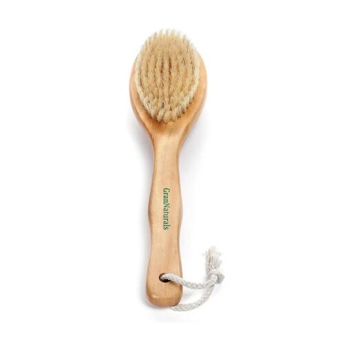 Dry Brushing Body Brush for Lymphatic Drainage + Cellulite Scrubber- Natural Bristle Skin Exfoliator for Body, Back, Legs, and Foot - Exfoliating Body Scrub for Ingrown Hair Bumps