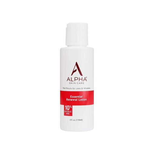 Alpha Skin Care Essential Renewal Lotion | Anti-Aging Formula | 10 % Glycolic Alpha Hydroxy Acid ( AHA ) | Reduces the Appearance of Lines & Wrinkles | For Normal to Dry Skin | 4 Fl Oz ( Pack of 1 )