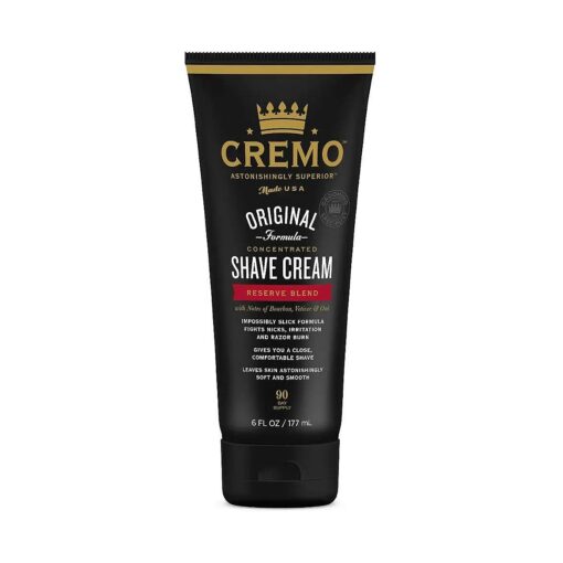 Cremo Barber Grade Reserve Blend Shave Cream for Cuts and Razor Burn, 6 Fl Oz