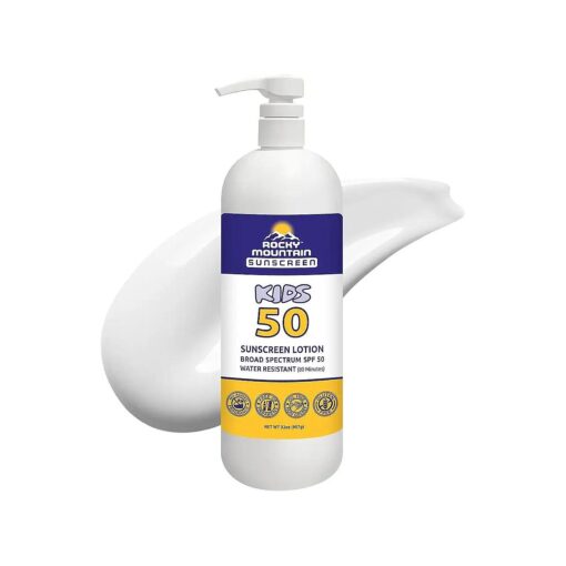 SPF 50 Lotion for Kids Broad Spectrum UVA/UVB Protection | Hawaii 104 Reef Act Compliant ( Oxybenzone & Octinoxate Free ) | Water Resistant 80 Min, |Quart With Pump ( 32 Fl Oz )