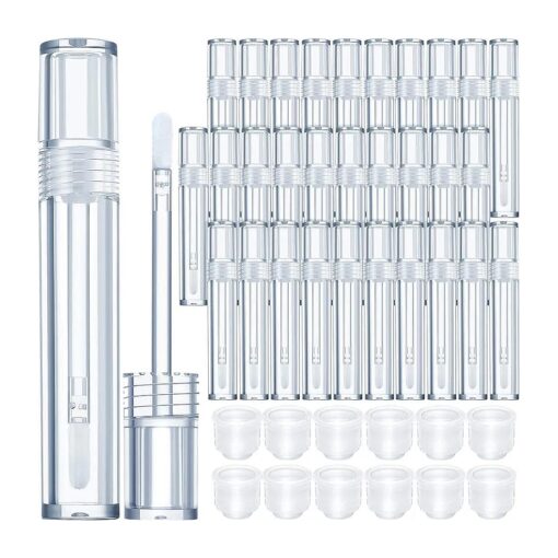 30 Pieces Empty Lip Gloss Tubes 5 ml Transparent Lip Gloss Containers Clear Refillable Lipstick Container Lip Balm Bottles Eyelash Growth Liquid Tube Cosmetic Container with Rubber Stoppers for Girls