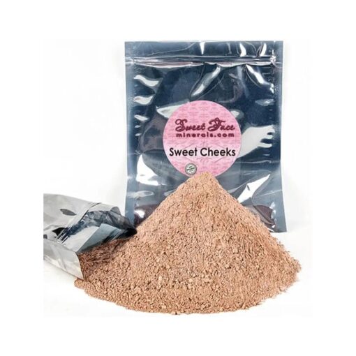 Blush Powder Refill ( Sweet Cheeks ) ( 12 Gram Bag ) By Sweet Face Minerals, Lightweight Mineral Loose Makeup Powder with SPF 20, Full Coverage Flawless Finish, Talc-free, Cruelty-Free, Refillable Pouch