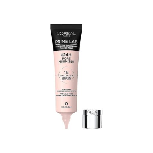 L'Oreal Paris Prime Lab Up to 24H Pore Minimizer Face Primer Infused with AHA, LHA, BHA Complex to Smooth and Extend Makeup Wear, 1.01 Fl Oz