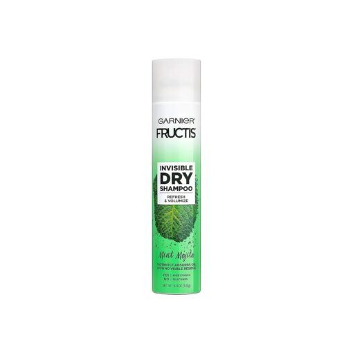 Garnier Invisible Dry Shampoo with no Visible Residue powered by Rice Starch to Instantly Absorb Oil, Refresh and Volumize, Silicone Free, Mint Mojito by Fructis, 4.4 oz .