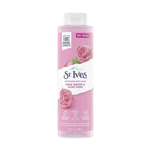 St. Ives Refreshing Body Wash, Rose Water & Aloe Vera, 22 Fluid Ounce ( Pack of 2 )