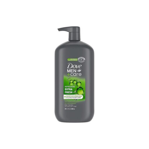 Dove Men+Care Body and Face Wash Refreshing Extra Fresh Body Wash for Men with 24-Hour Nourishing Micromoisture Technology, 30 oz