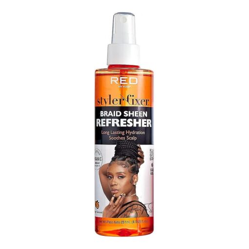 Braid Sheen Refresher Spray, Long Lasting Hydration, Refresh Curls & Braid, Highest Shine, Soothes Scalp, Nourishes Dry Crips Hair, Enriched with Certified Organic Jamaican Black Castor Oil