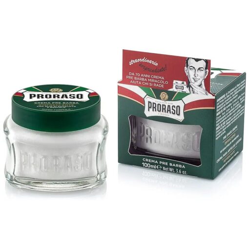 Proraso Pre-Shave Conditioning Cream for Men, Refreshing and Toning with Menthol and Eucalyptus Oil, 3.6 oz