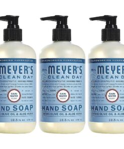 MRS. MEYER 'S CLEAN DAY Hand Soap, Made with Essential Oils, Biodegradable Formula, Rain Water, 12.5 fl, oz - Pack of 3