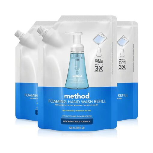 Method Foaming Hand Wash Refill Pouch, Sea Minerals, 28 Fl Oz ( Pack of 3 )