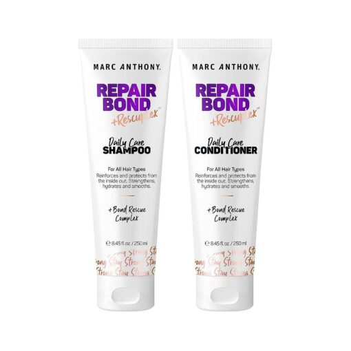 Marc Anthony Repairing Shampoo & Conditioner Set, Repair Bond Rescuplex - Repairs, Strengthens, & Maintains Bonds within Hair - Eliminates Frizz, Flyaways, & Reduce Breakage - Dry & Damaged Hair Care