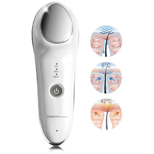 TOUCHBeauty Hot & Cold Facial Massager - Handheld Vibration Skin Rejuvenating Relaxation Device for Smoother Tighter Face, Skincare Warming & Cooling Beauty Tool for Women