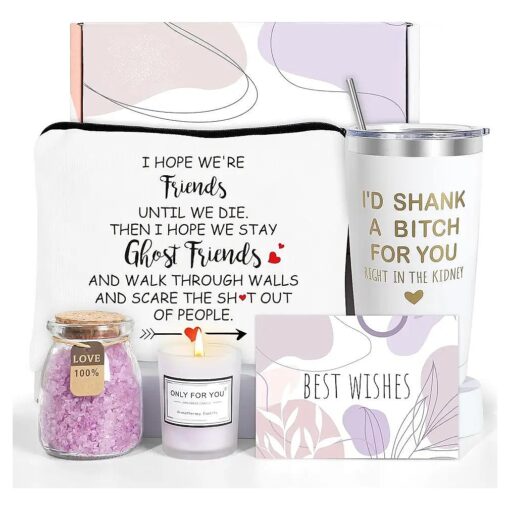 Birthday Gifts for Women Best Friends, Friendship Gifts for Women, Relaxing Spa Gift Basket, Sister Gifts from Sister, Unique Birthday Gifts for Friends Female Sister Best Friend, BFF Gifts ( White )