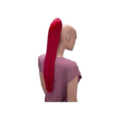 CAISHA 24" Hairpiece Ponytail Clip On Extension Long Hair Straight Red H636