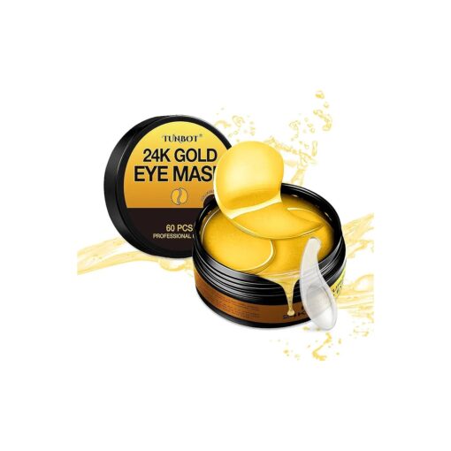 24k Gold Eye Patches - 60 Pack - Under Eye Mask - Pure Gold - Anti-Aging - Contains Collagen & Hyaluronic Acid - Removes Dark Circles, Puffiness & Wrinkles - Improve Your Skin at Home