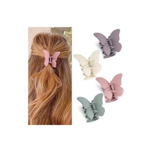 Canitor Butterfly Hair Clips Butterfly Claw Clips 2.7" Hair Clips for Women Hair Clips for Thick Thin Hair Matte Medium Butterfly Clips Girls Cute Hair Clips Butterfly Hair Accessories