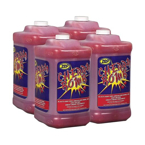 Zep Cherry Bomb Hand Cleaner - 1 Gallon ( Case of 4 ) 95124 - Removes Stubborn Industrial Soils Such As Grease, Tar, Carbon, Asphalt, Inks, Resins, Paints and Adhesives