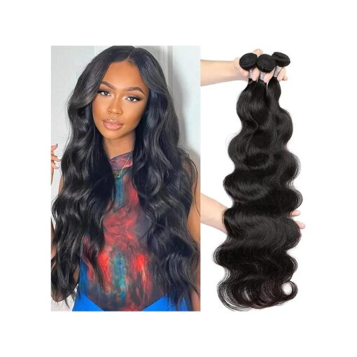 10A Brazilian Body Wave Bundles 20 22 24 Inch Human Hair Bundles 100 % Unprocessed Virgin Hair Body Wave 3 Bundles Human Hair Weave Bundles Deals 1B Natural Black