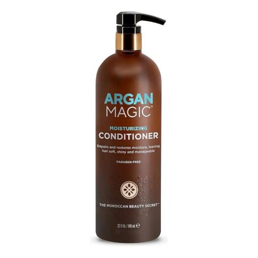 Argan Magic Moisturizing Conditioner - Detangle, Hydrate, and Repair Dry and Chemically-Damaged Hair Types | Nutrient-Rich | Made in the USA, Paraben Free, Cruelty Free ( 32 oz )