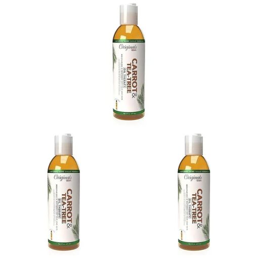 Carrot Tea Tree Oil Therapy, For Body, Hair and Scalp, Natural Organic Oils Repair, Restores Stimulates, Revitalizes &, Rejuvenates, 6 oz ( Pack of 3 )