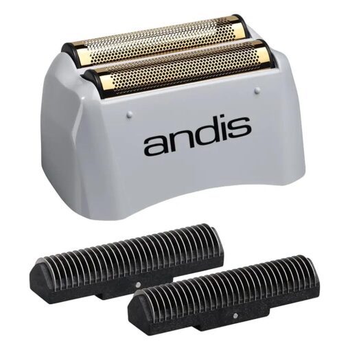 Andis 17155, Pro Shaver Replacement Foil & Cutter - Compatibles With Andis Models, Super Soft Gold Titanium Cutters - For Close Cutting, Smooth Shaving, No Bumps/Irritation, Zero Finish - Gray